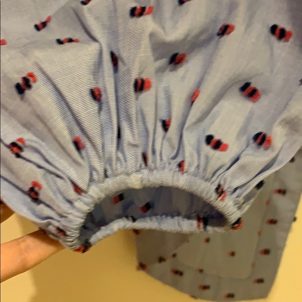 Blue off shoulder top with split back - Picture 5 of 7